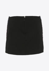 The Attico Rue Sequined Mini Skirt Black 247WCS87_H111_790