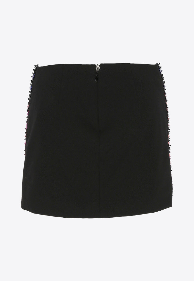 The Attico Rue Sequined Mini Skirt Black 247WCS87_H111_790