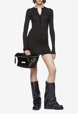 The Attico Ribbed Knit Mini Dress Black 248WCA348_KWS001_100