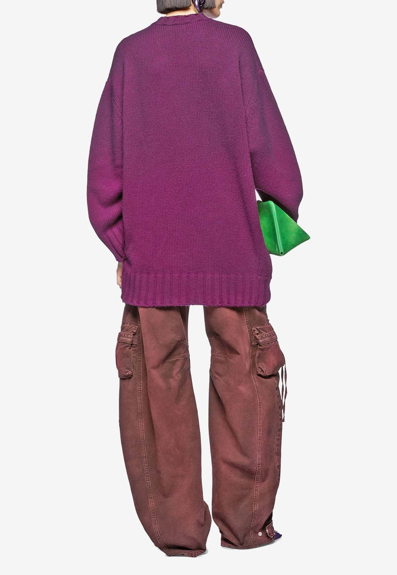 The Attico Oversized Degrade Knitted Sweater Purple 248WCA360_KW046_783