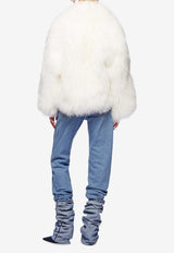 The Attico Short Fur Coat White 248WCB44_FUR2_001