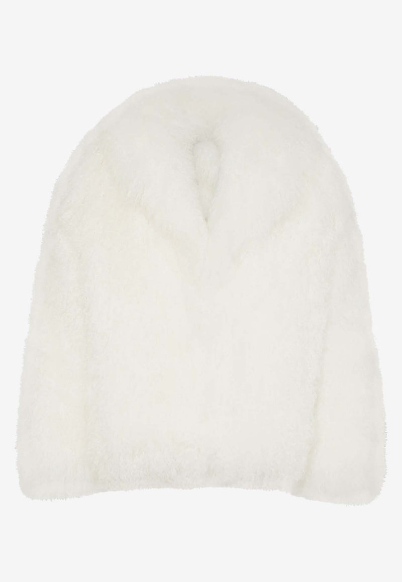 The Attico Short Fur Coat White 248WCB44_FUR2_001