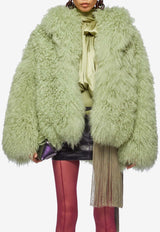 The Attico Short Fur Coat Green 248WCB44_FUR2_277