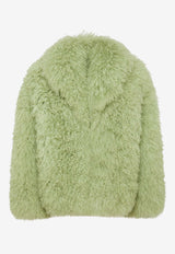 The Attico Short Fur Coat Green 248WCB44_FUR2_277