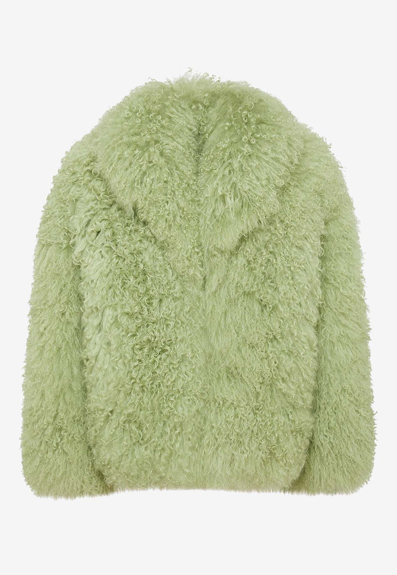 The Attico Short Fur Coat Green 248WCB44_FUR2_277