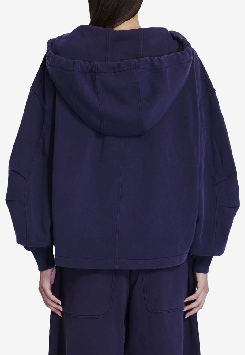 The Attico Ruched Hooded Sweatshirt Purple 248WCF19_JF03_721