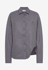 The Attico Eliza Asymmetrical Shirt Gray 248WCH14_W055_084