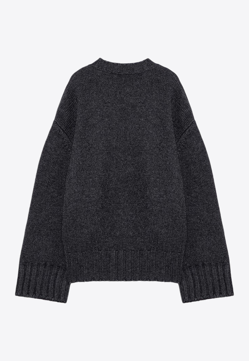 The Attico Ribbed Wool and Cashmere Sweater Gray 248WCK107KW046/P_ATTIC-084