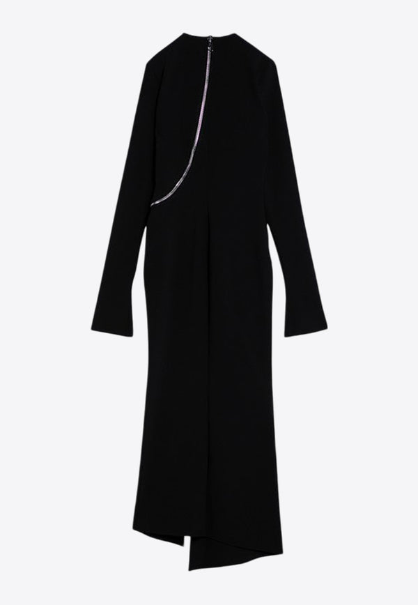 The Attico Zipped Long-Sleeved Midi Dress Black 248WCM158E100/P_ATTIC-100