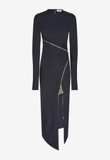 The Attico Zipped Midi Dress Black 248WCM158_E100_100