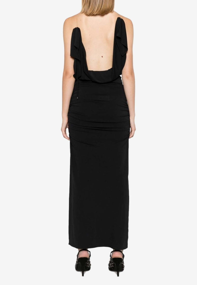 The Attico  Draped Maxi Dress Black 248WCM174_A014_100