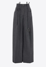 The Attico Wide-Leg Wool Pants Gray 248WCP148W055GREY