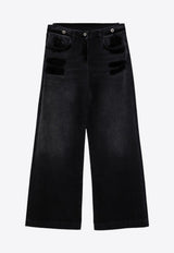 The Attico Layered Washed Wide Jeans Black 248WCP190D075/P_ATTIC-100