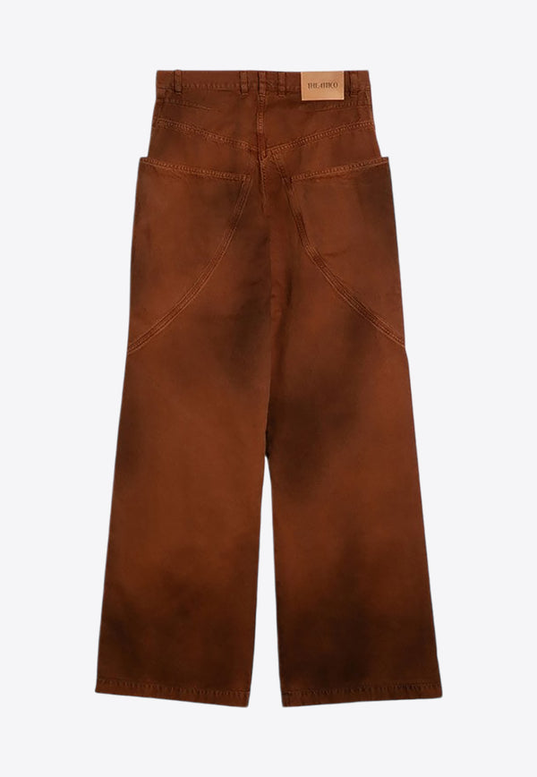 The Attico Oversized Shaded Wide Jeans Brown 248WCP198D088/P_ATTIC-730