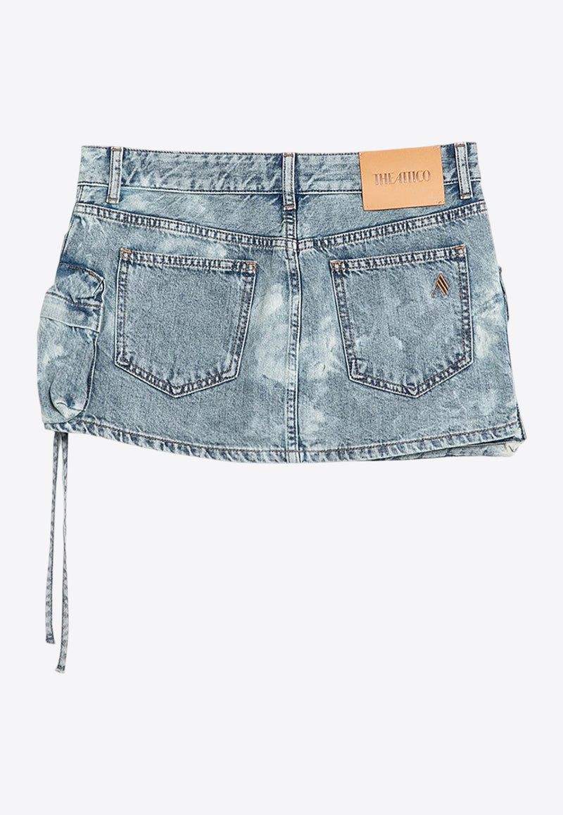 The Attico Fay Mini Cargo Denim Skirt Light Blue 248WCS136D090/P_ATTIC-734