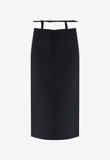 The Attico Belted Midi Pencil Skirt Black 248WCS225E100BLACK