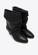 Isabel Marant Riska 40 Turn-Up Leather Boots Black 24ABO0126FAB3A04S/P_ISAMA-01BK