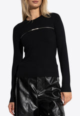 Isabel Marant Gio Zipped Knit Top 24APU0319FA-B1L05IBLACK