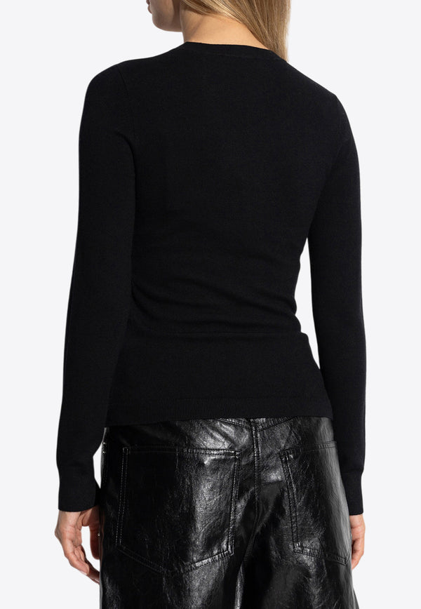 Isabel Marant Gio Zipped Knit Top 24APU0319FA-B1L05IBLACK