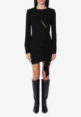 Isabel Marant Vinia Cut-Out Mini Draped Dress Black 24ARO0607FAB3K01I/P_ISAMA-01BK