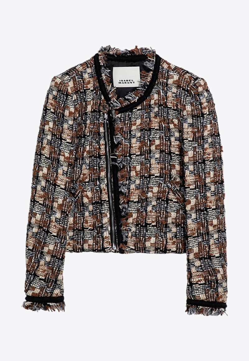 Isabel Marant Kerry Cropped Tweed Jacket Multicolor 24AVE0364FAB3E03I/P_ISAMA-CTEC