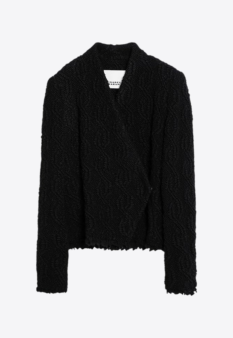 Isabel Marant Loyana Wool-Blend Jacquard Jacket  Black 24AVE0389FAB3E04I/P_ISAMA-01BK