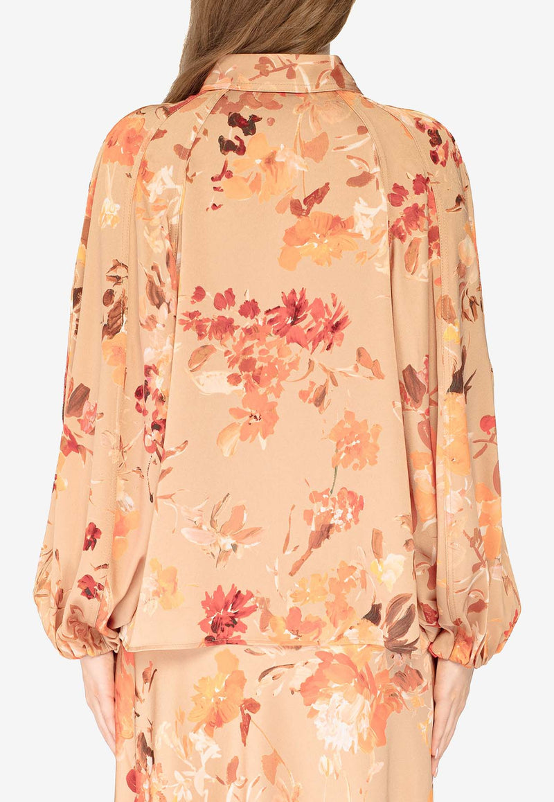 Aje Floral Print Transept Crepe Blouse 24AW1187FLORAL