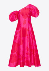 Aje Arista One-Shoulder Printed Midi Dress 24AW5229FUCHSIA
