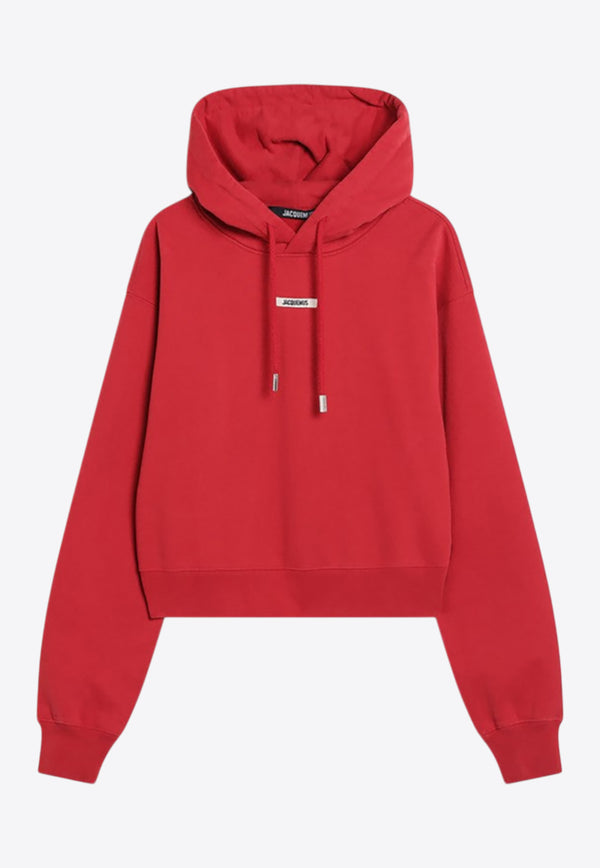 Jacquemus Gros Grain Cropped Hoodie Red 24EHOW00247AJ00109_JACQM-471