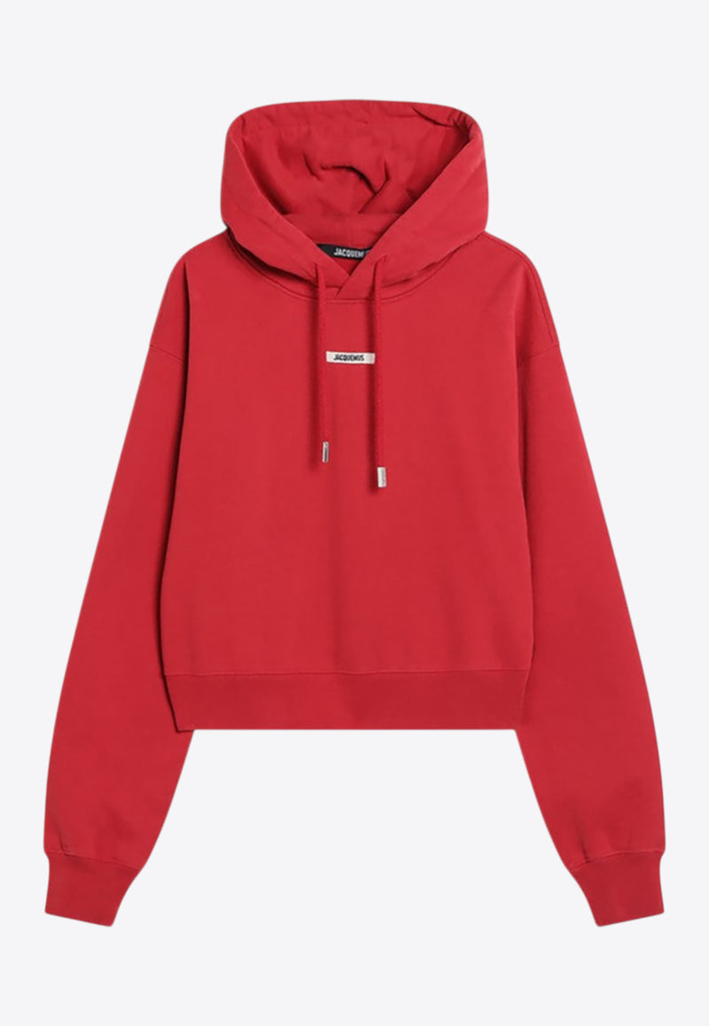 Jacquemus Gros Grain Cropped Hoodie Red 24EHOW00247AJ00109_JACQM-471