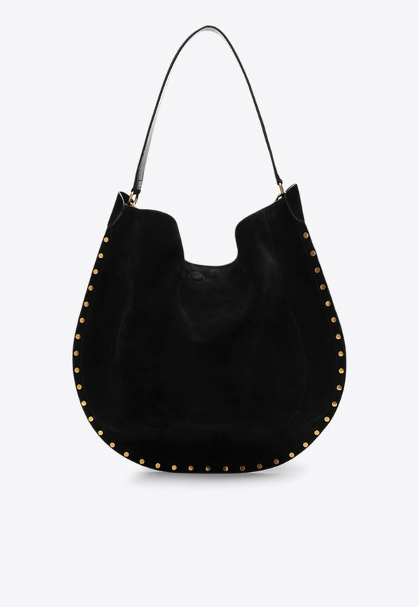 Isabel Marant Oskan Soft Hobo Suede Shoulder Bag Black 24EPP0200FAB2C03M/P_ISAMA-01BK