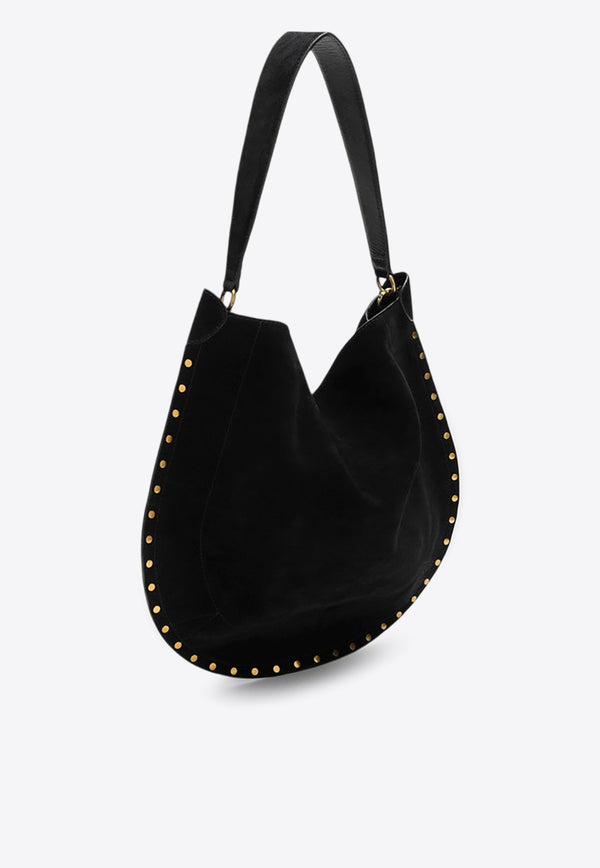 Isabel Marant Oskan Soft Hobo Suede Shoulder Bag Black 24EPP0200FAB2C03M/P_ISAMA-01BK