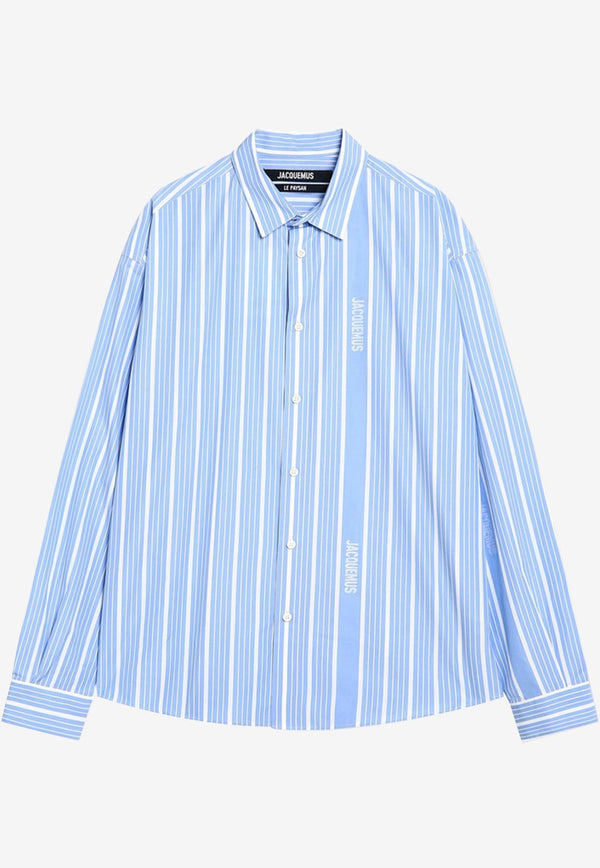 Jacquemus Striped Long-Sleeved Shirt Light Blue 24ESHM00001AW00494/R_JACQM-3EV