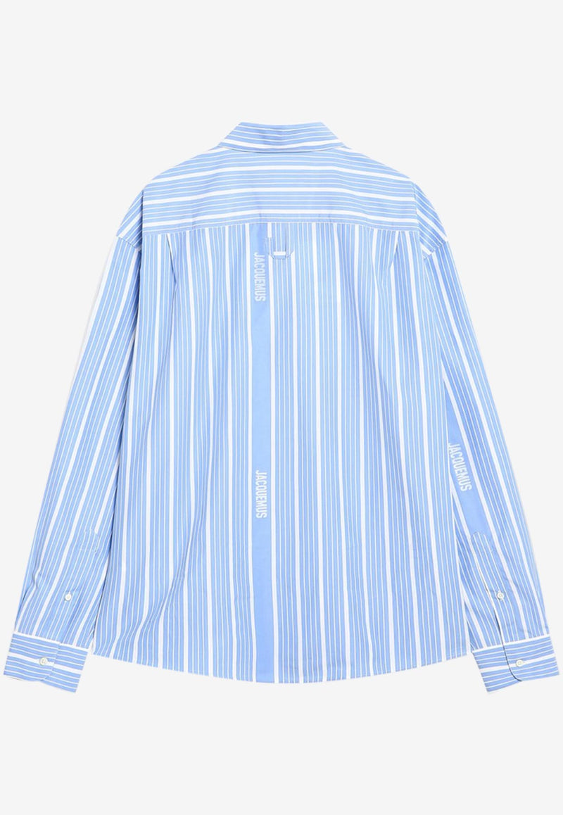 Jacquemus Striped Long-Sleeved Shirt Light Blue 24ESHM00001AW00494/R_JACQM-3EV