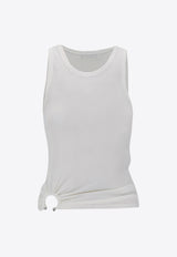 Paco Rabanne Signature Piercing Ribbed Tank Top White 24FJTE165_CO0530_P100