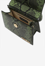 Jacquemus Le Chiquito Moyen Bag in Embossed Python Leather Green 24H213BA0023198/P_JACQM-550