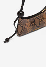 Jacquemus Le Bisou Perle Python-Embossed Shoulder Bag Brown 24H231BA0573198/P_JACQM-810