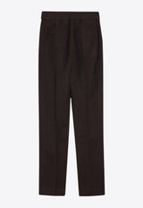 Jacquemus Tailored Pants in Silk-Blend Dark Brown 24H243PA0381562/Q_JACQM-880