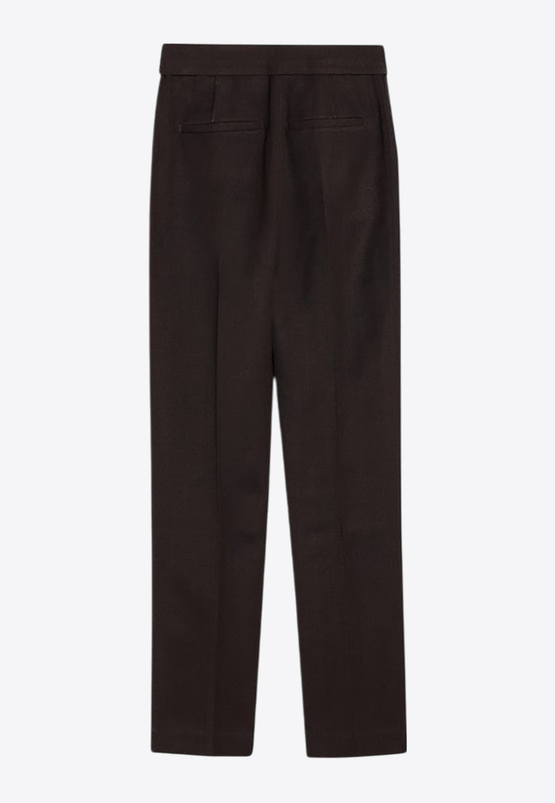 Jacquemus Tailored Pants in Silk-Blend Dark Brown 24H243PA0381562/Q_JACQM-880