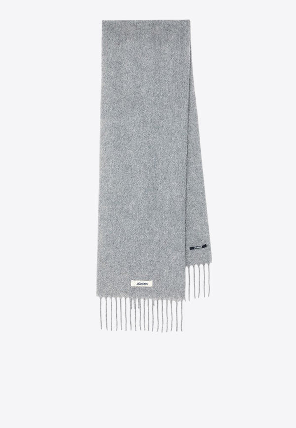 Jacquemus Alpaca and Mohair Fringed Scarf Gray 24HACU00572BOT4032/R_JACQM-950