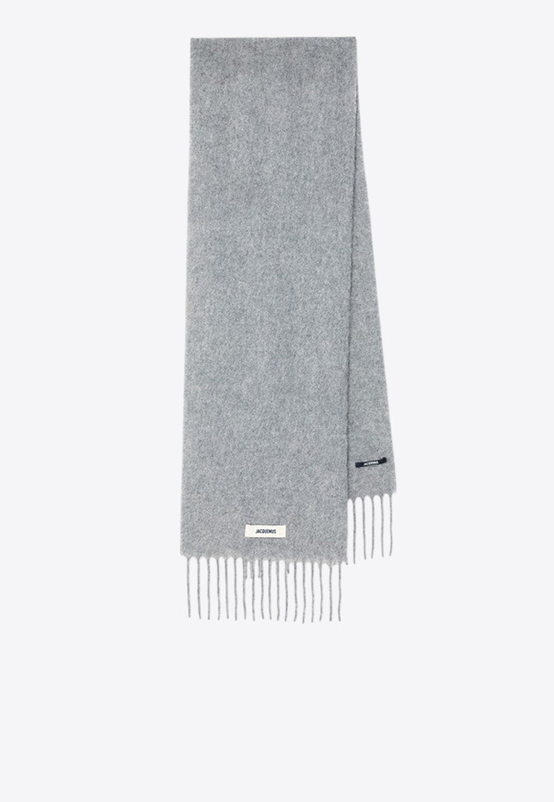Jacquemus Alpaca and Mohair Fringed Scarf Gray 24HACU00572BOT4032/R_JACQM-950