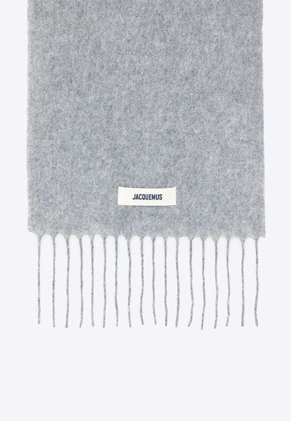 Jacquemus Alpaca and Mohair Fringed Scarf Gray 24HACU00572BOT4032/R_JACQM-950
