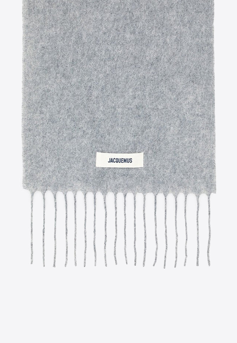 Jacquemus Alpaca and Mohair Fringed Scarf Gray 24HACU00572BOT4032/R_JACQM-950