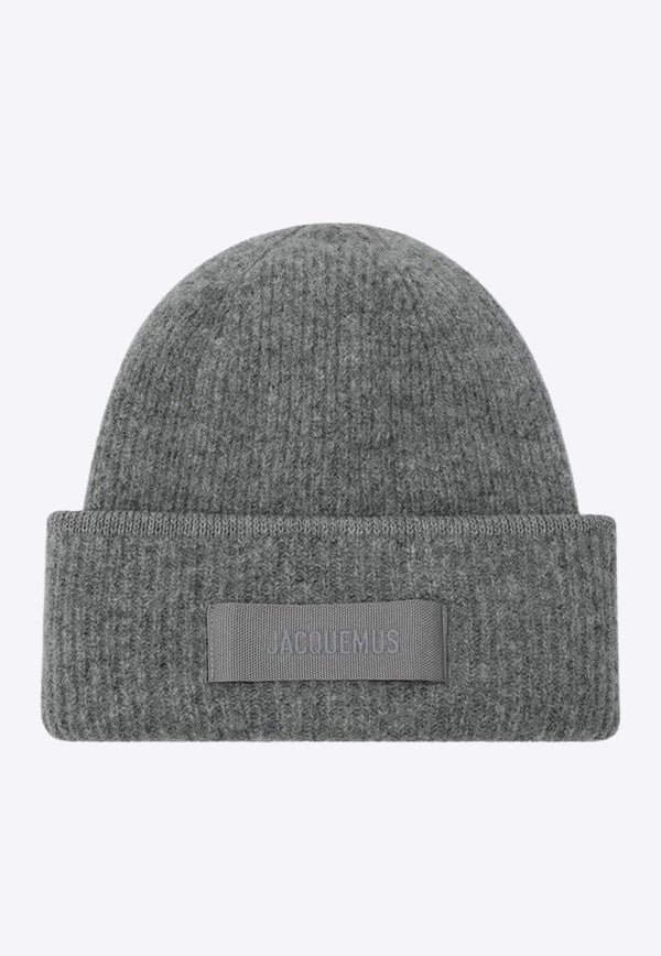 Jacquemus Gros Grain Ribbed Alpaca Beanie Gray 24HACU00666AK00227/R_JACQM-970
