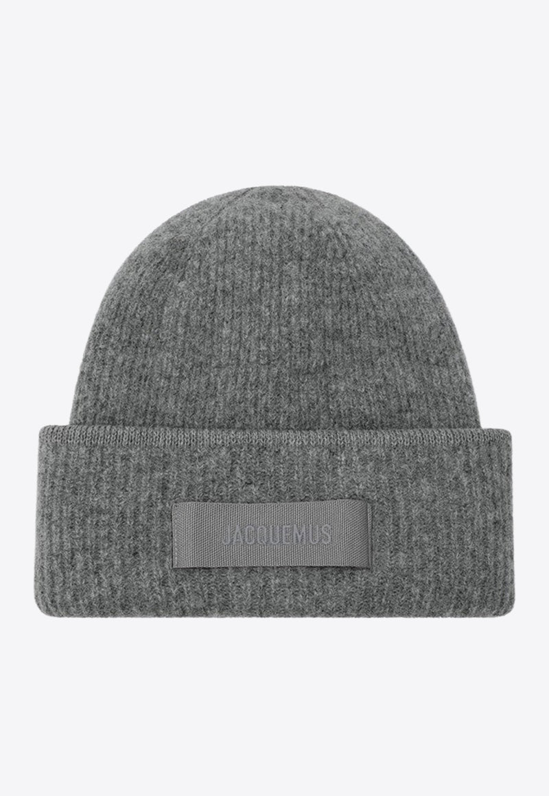 Jacquemus Gros Grain Ribbed Alpaca Beanie Gray 24HACU00666AK00227/R_JACQM-970