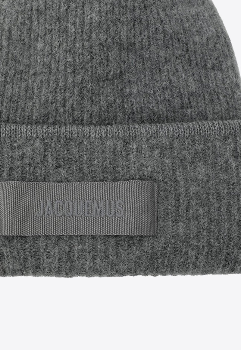 Jacquemus Gros Grain Ribbed Alpaca Beanie Gray 24HACU00666AK00227/R_JACQM-970