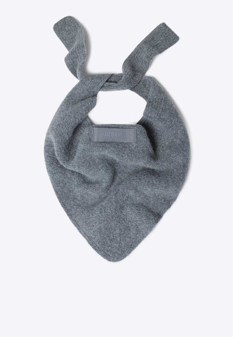 Jacquemus Gros Grain Logo Wool-Blend Scarf Gray 24HACU00669AK00227/R_JACQM-970