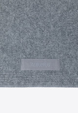 Jacquemus Gros Grain Logo Wool-Blend Scarf Gray 24HACU00669AK00227/R_JACQM-970