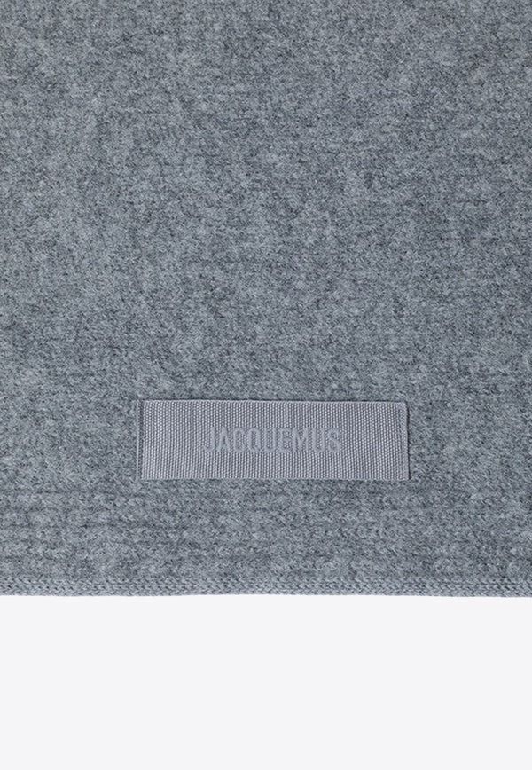 Jacquemus Gros Grain Logo Wool-Blend Scarf Gray 24HACU00669AK00227/R_JACQM-970