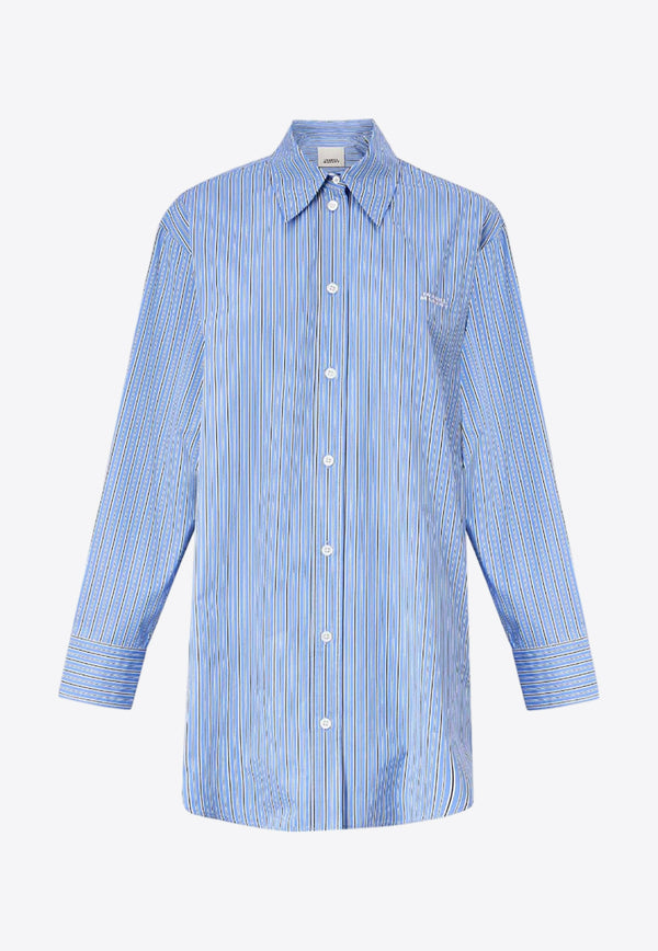 Isabel Marant Cylvany Long-Sleeved Stripe Shirt Blue 24PCH0119FA-B1I01IBLUE